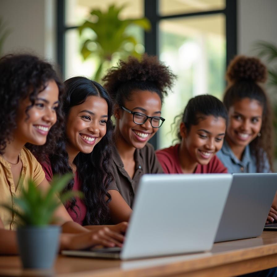 Emprendedores sociales capacitándose en tecnología